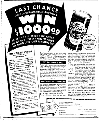 Acme Steingirl contest ad.