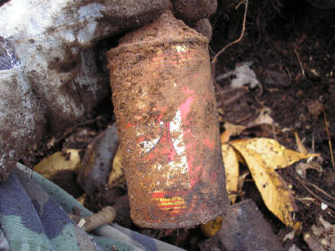 Old German cone in the ground.