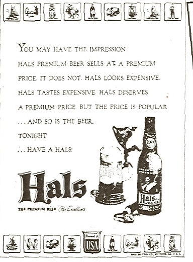 Hals newspaper ad.