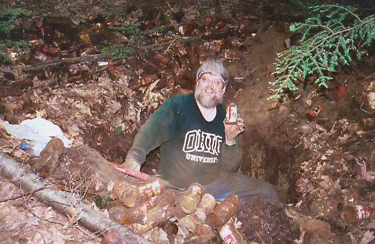 Me in a  pit of cans.