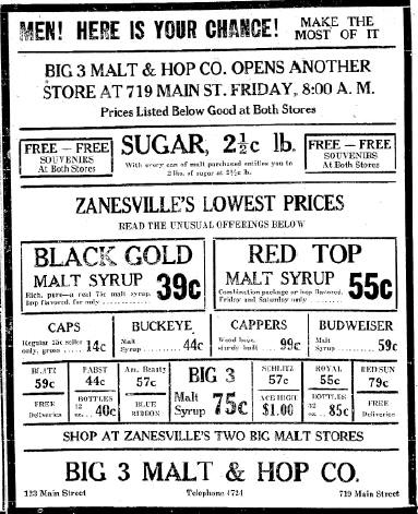 Malt Store ad.