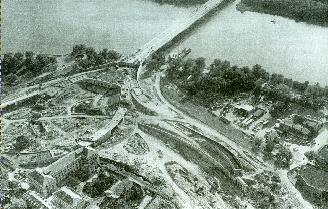 Teddy Roosevelt Bridge being built.